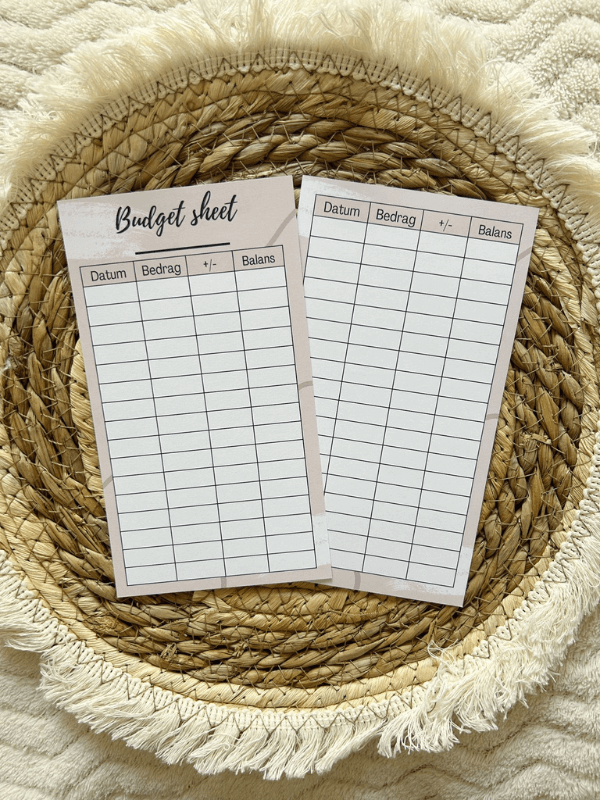 Budget sheets